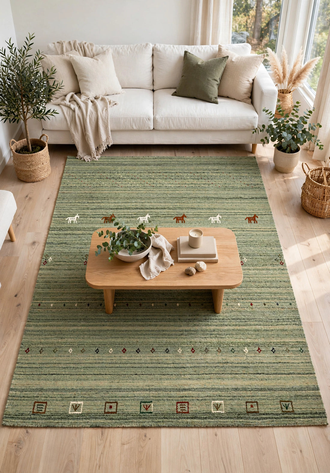 Sage Olive Gabbeh Rug