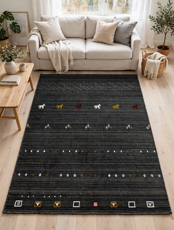 Charcoal Gabbeh Rug