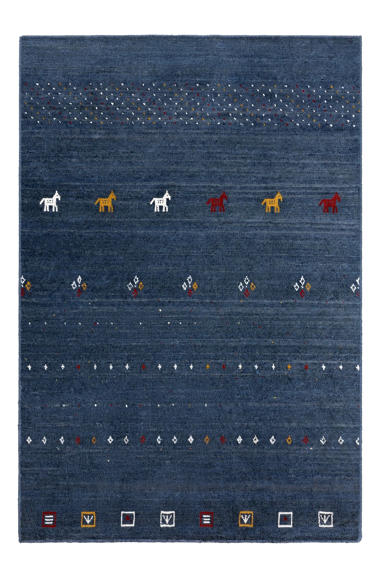 Slate Blue Gabbeh Rug Flat Lay