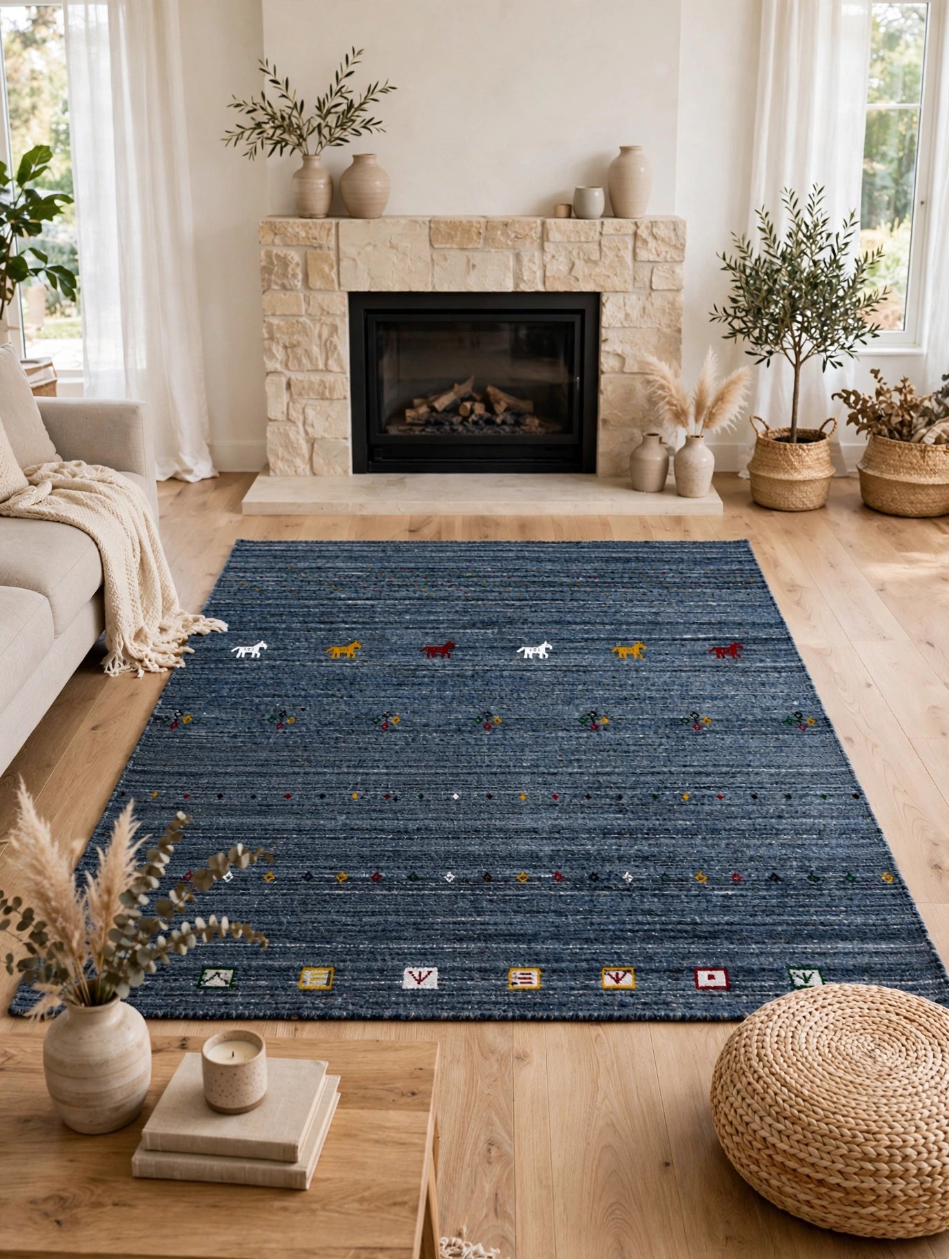 Storm Grey Gabbeh Rug