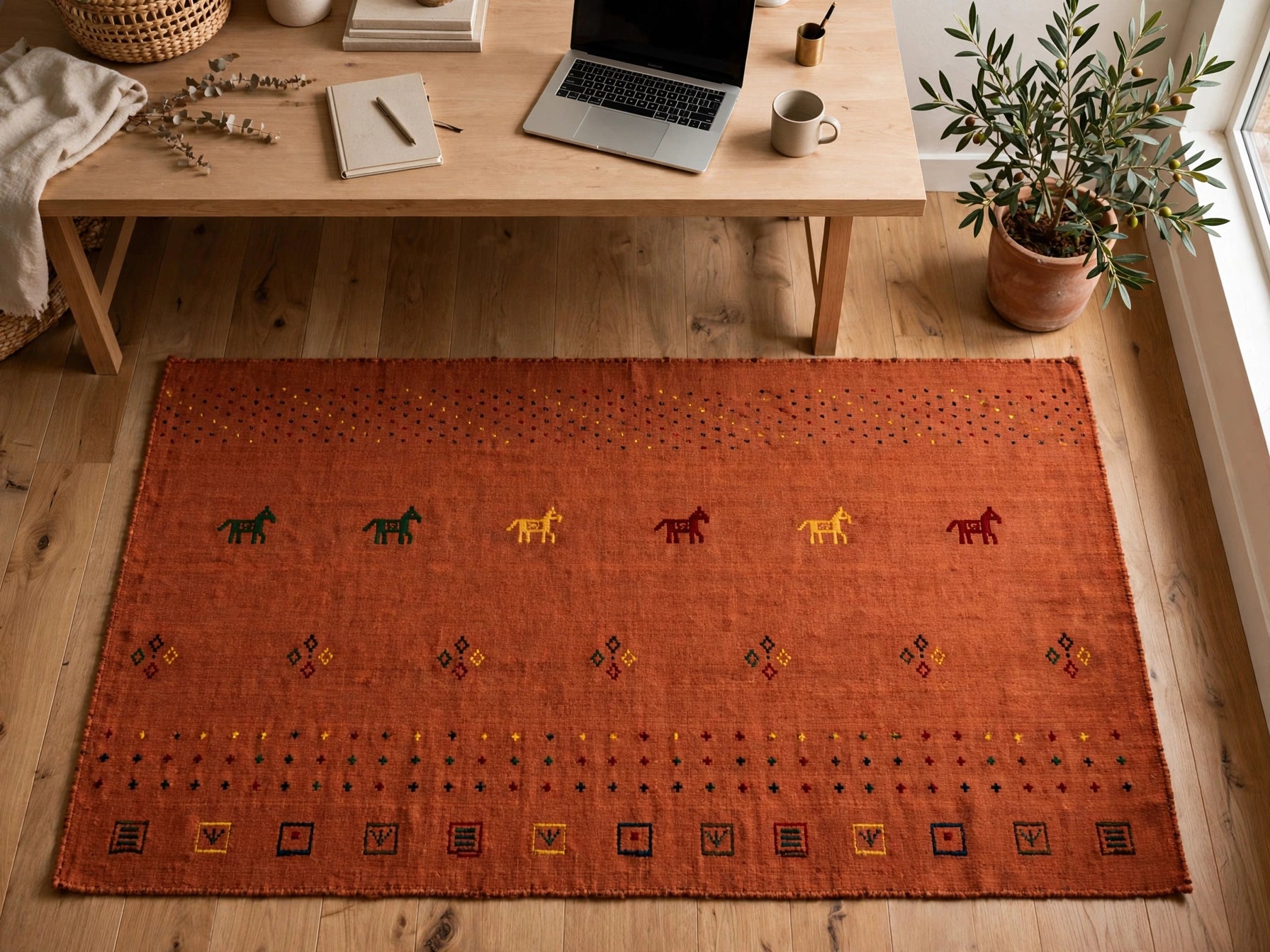 Rust Brown Rug