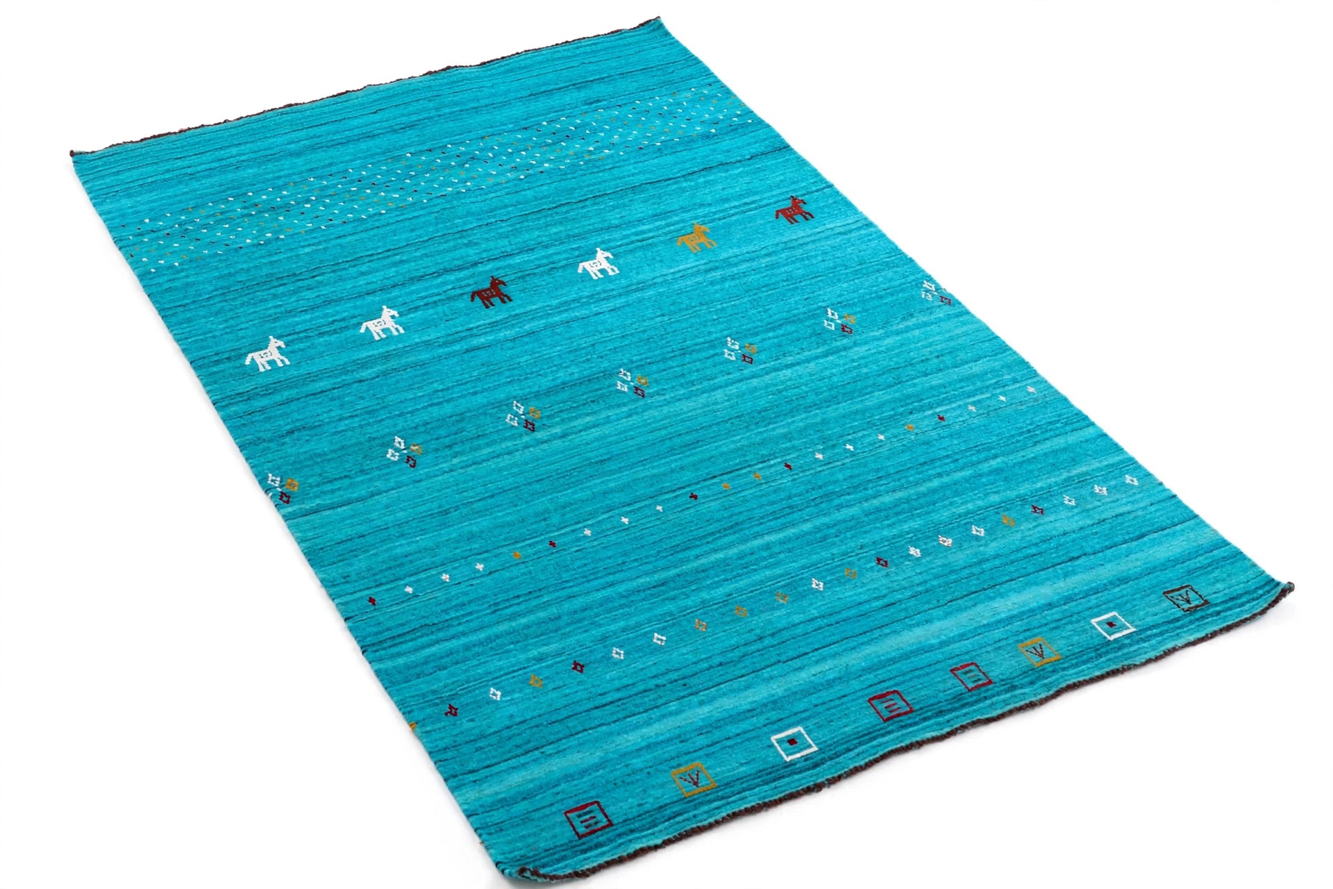 Turquoise Rug Flat Lay