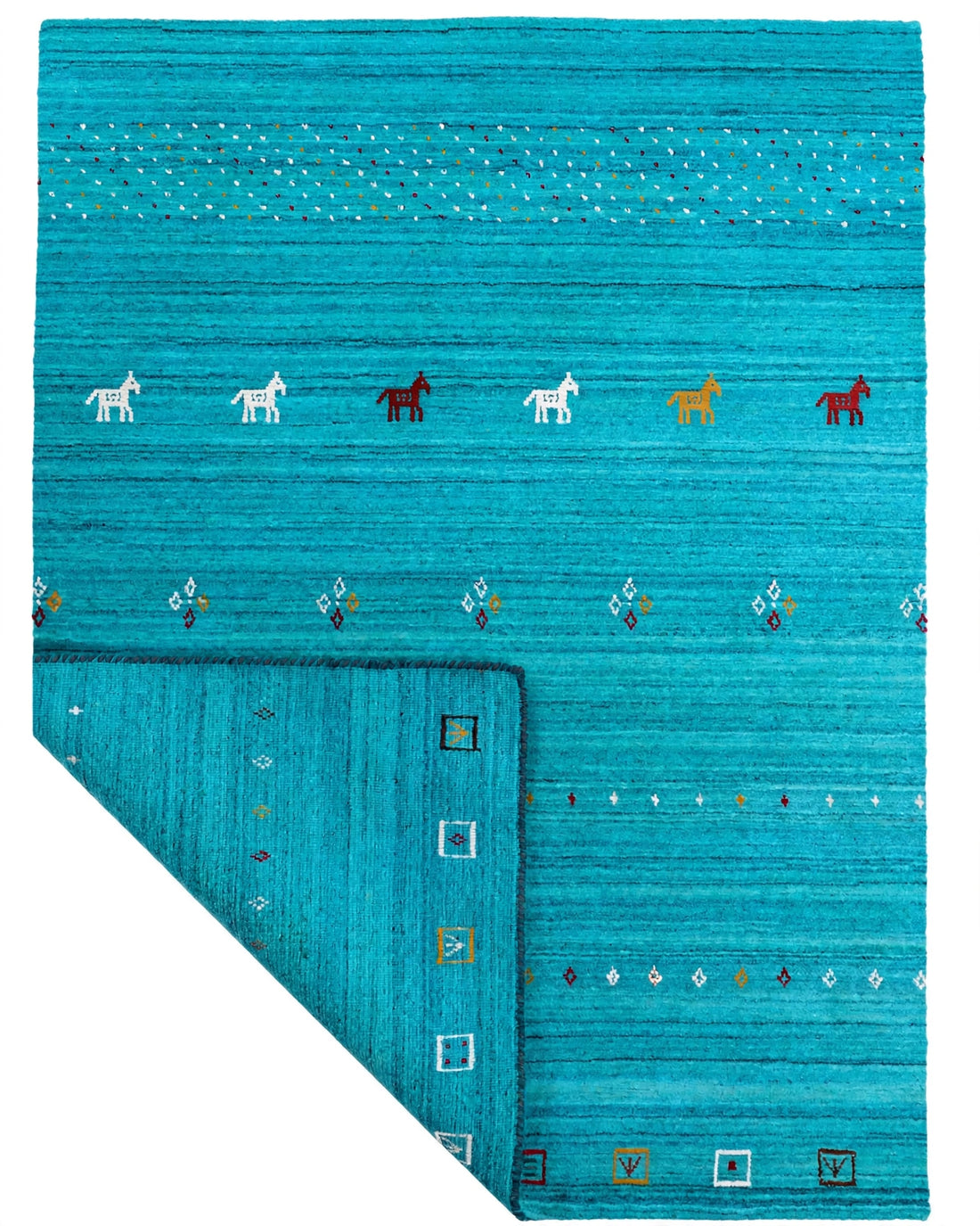 Turquoise Rug Flat Lay