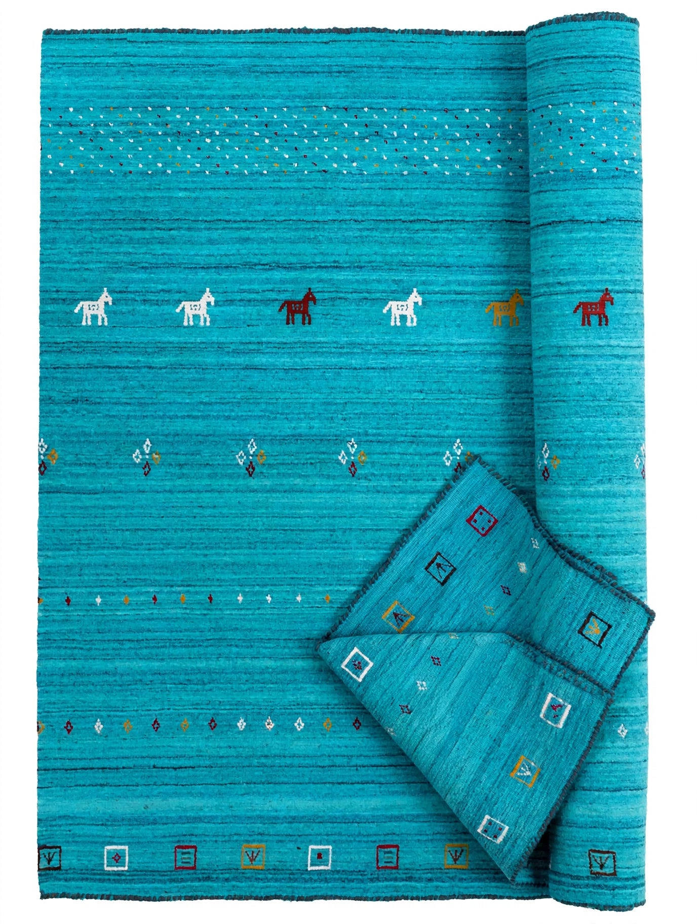Turquoise Rug Flat Lay