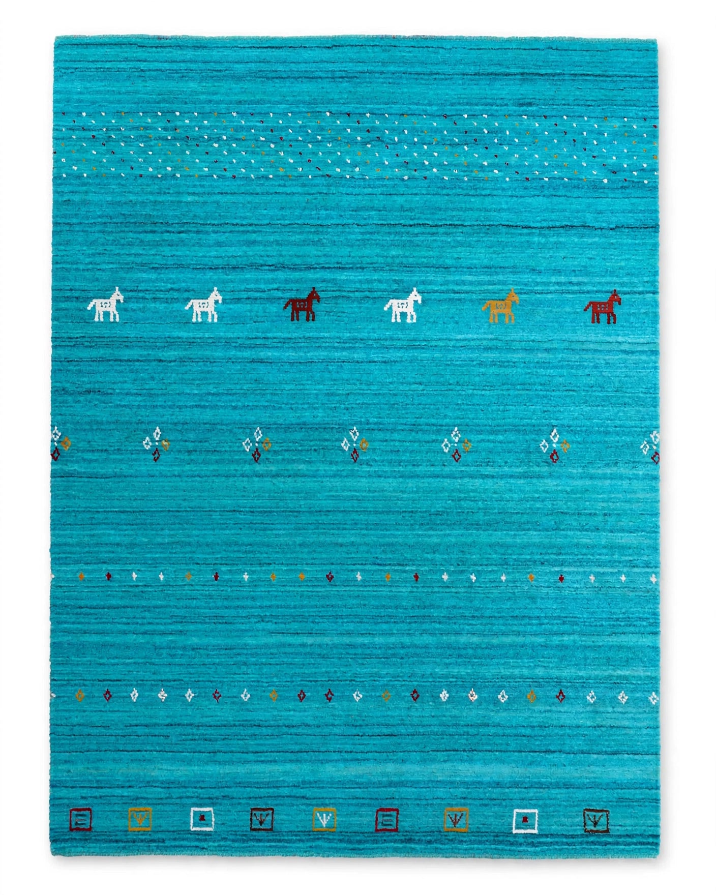 Turquoise Rug Flat Lay