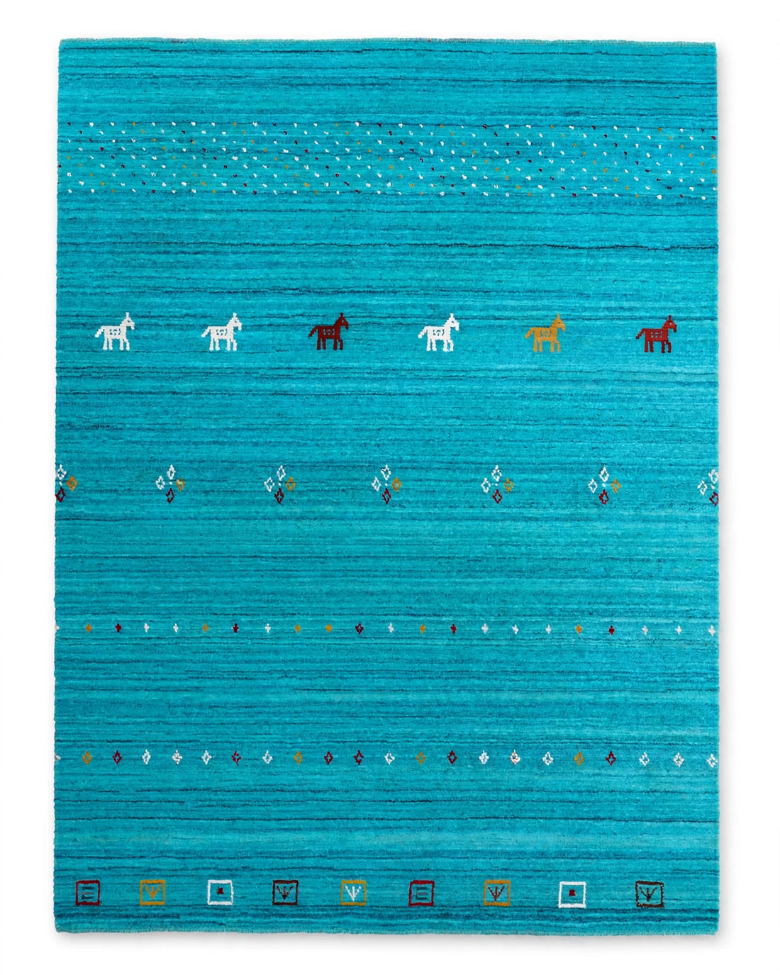 Turquoise Rug Flat Lay